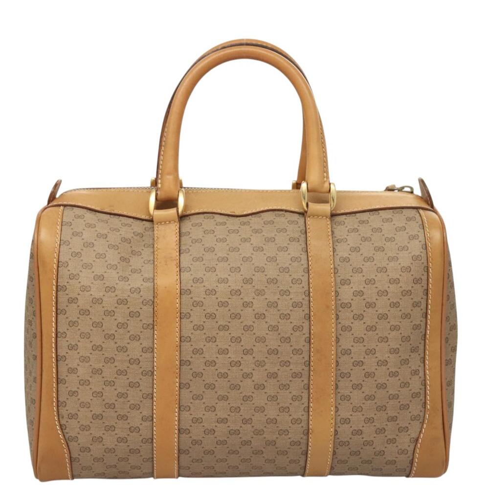 GUCCI Micro GG Supreme Hand Bag Pvc Beige Gold - Picture 3 of 16